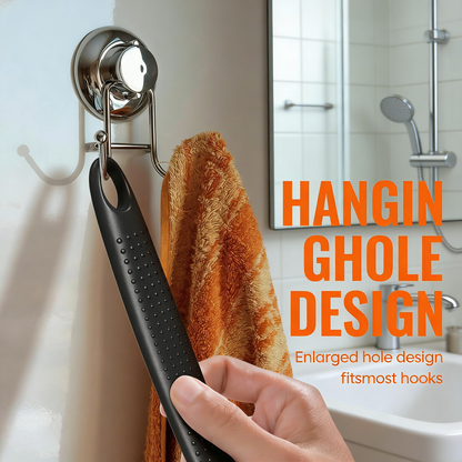 17-Inch Dual-Sided Silicone Bath Brush with Long Handle - Back Scrubber for Shower