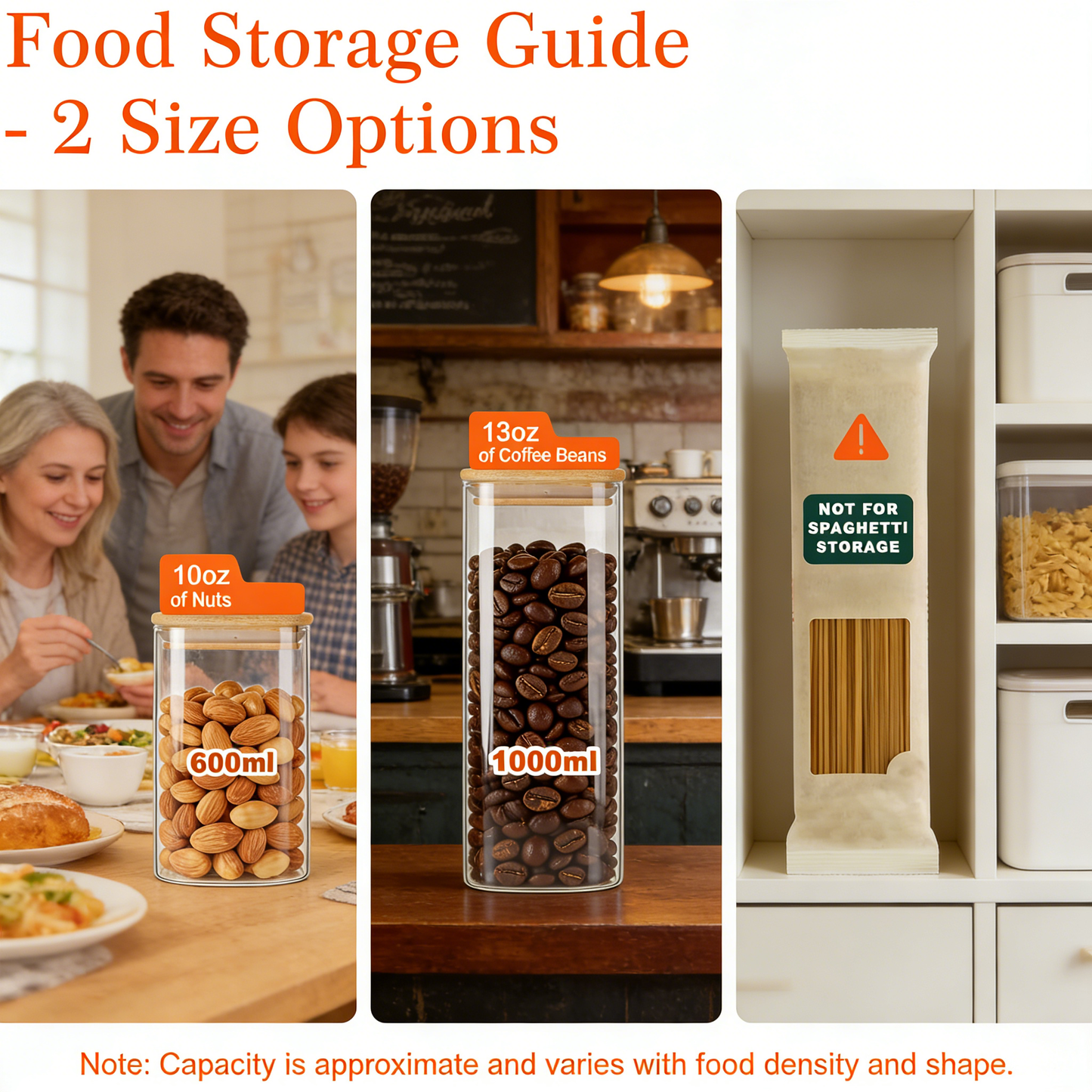 12-Piece Glass Food Storage Jars with Bamboo Lids - Stackable Airtight Canisters for Kitchen Pantry Organization