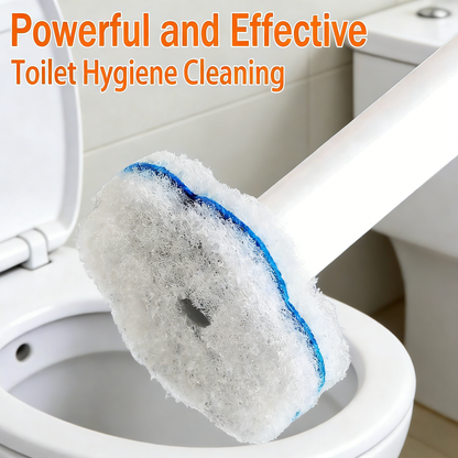 Disposable Toilet Brush Set with 54 Refills - Long Handle Toilet Scrubber with Wall Mount Holder