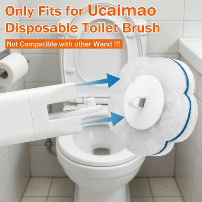 Disposable Toilet Brush Set with 54 Refills - Long Handle Toilet Scrubber with Wall Mount Holder