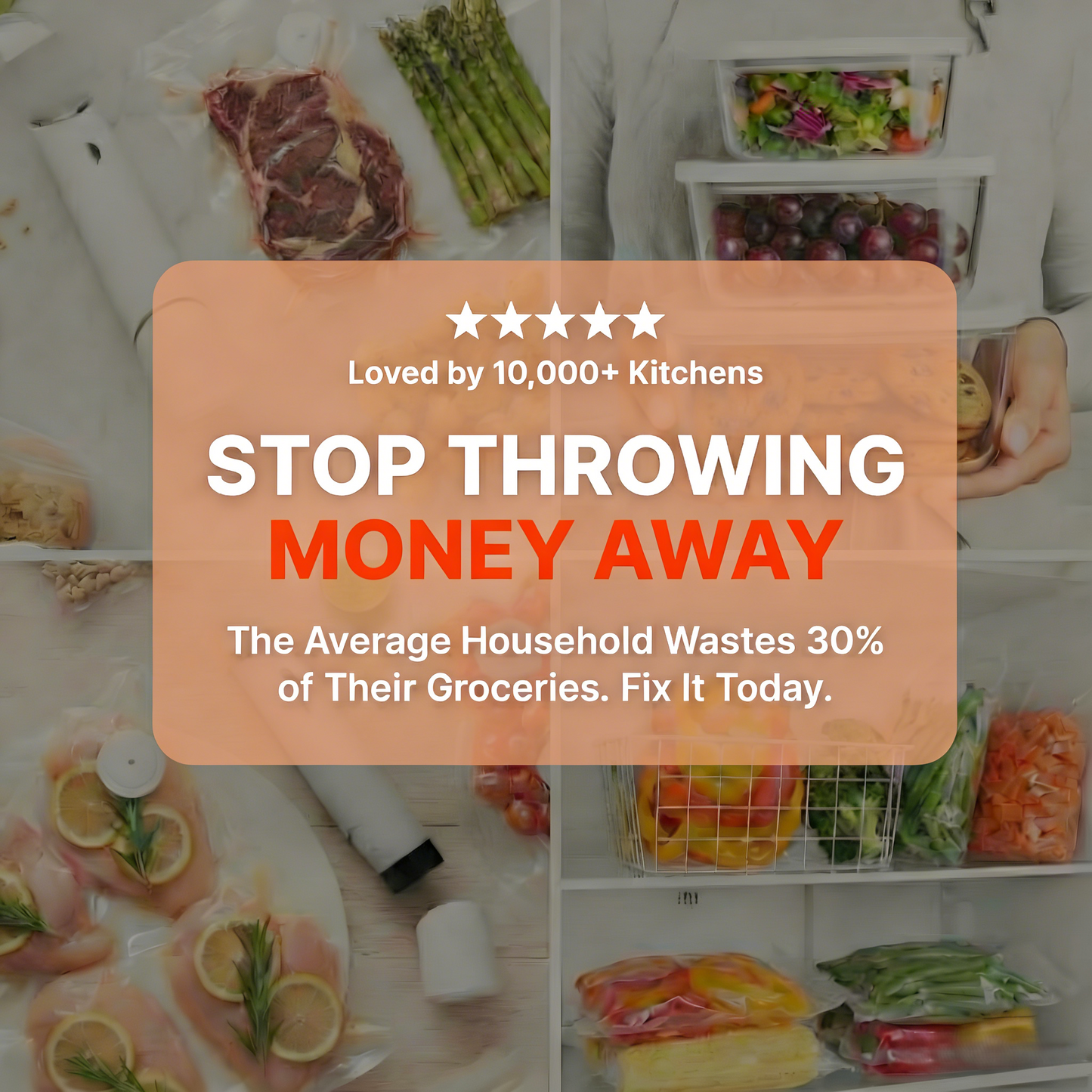 ShiftHome Handheld Vacuum Sealer Bundle with 30 Reusable Bags & 9 Glass Containers - Ultimate Food Freshness Kit